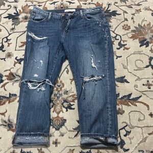 Flying Monkey Distressed Blue denim capris